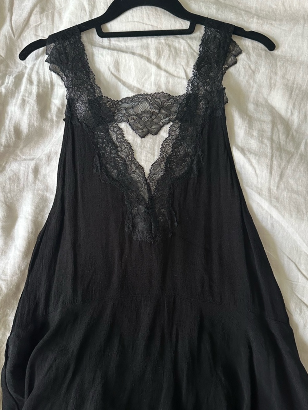Vintage Free People Lace-Trim Babydoll Top - Picture 2 of 6